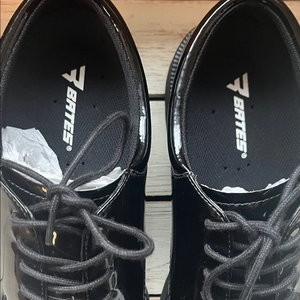Bates Glossy Black Oxfords